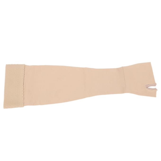 Compressie Armmouw 30-40mmHg Graduele Compressie Volledige Armondersteuning Ademende Armband met L beige