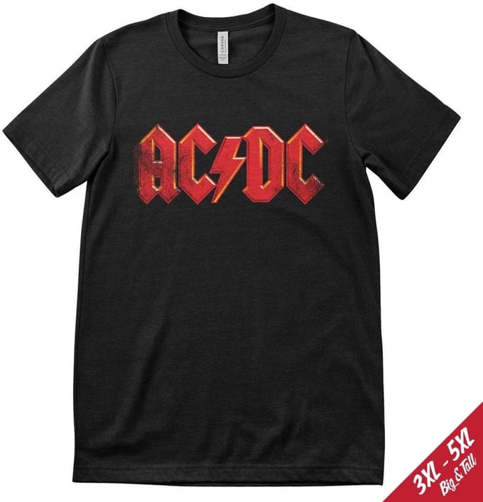 AC/DC T-shirt met verweerd logo PS-1-ACDC013-H86-3