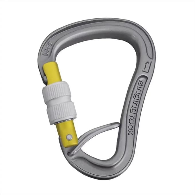 Singing Rock Bora Gp Screw-lock Karabijnhaak Geel,Grijs