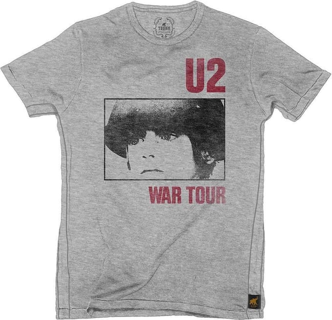 U2 Heren Tshirt -S- War Tour Grijs