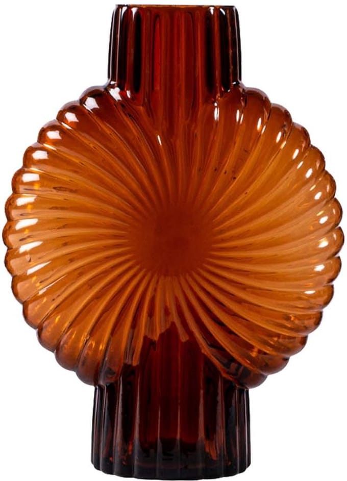 PTMD Zugar Ronde Vaas - 22 x 10,5 x 32 cm - Glas - Bruin