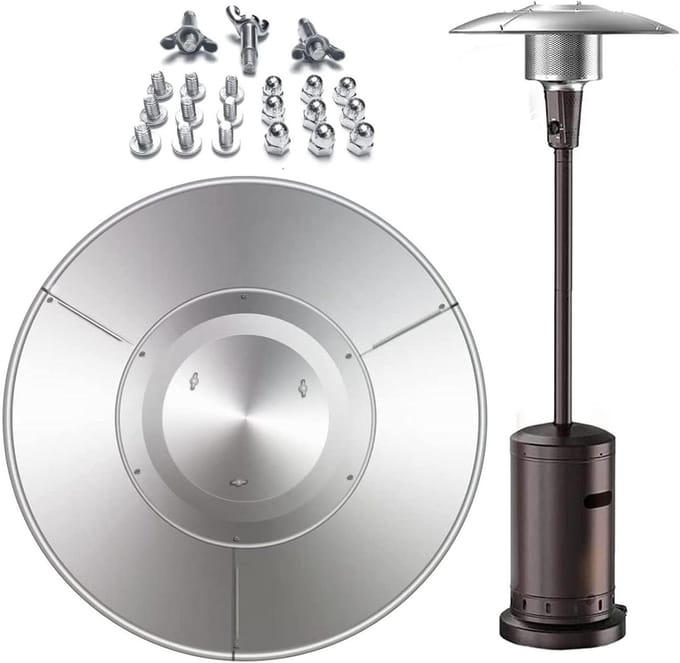 Terrasverwarming Reflector - Warmteplaat - Buiten verwarmen - Universeel passend - 83 cm diameter - Aluminium