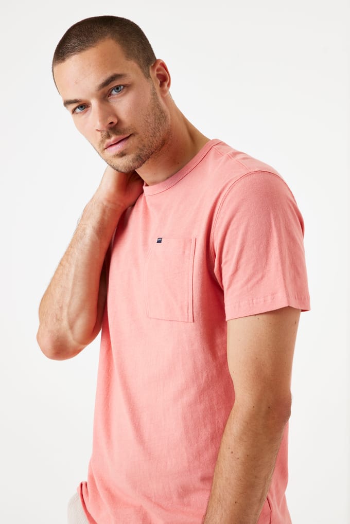 GARCIA Heren Effen T-shirt Roze Korte mouw