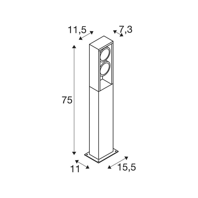 SLV Eskina Frame 75 LED tuinpadverlichting, antraciet, aluminium, IP65, CCT
