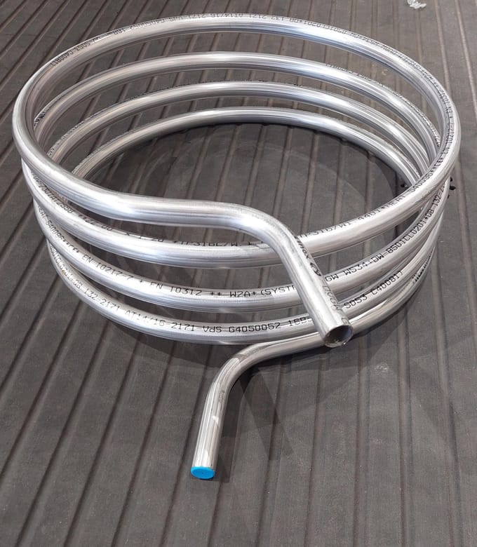 Zwembadverwarming rvs warmtewisselaar voor oliedrum 49 cm 22 mm 6 meter pool heater zwembad heater