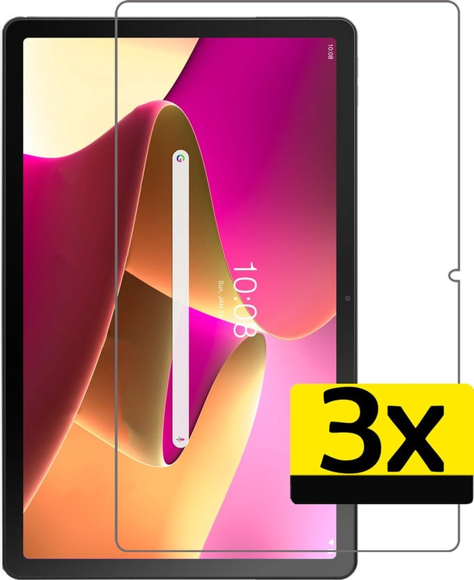 Screenprotector - Geschikt voor Lenovo Tab M10 Plus (3e / 3rd Generatie) - 3 Stuks - Extra Sterk - Beschermglas - Gehard Glas - Tempered Glass - Screen Protector