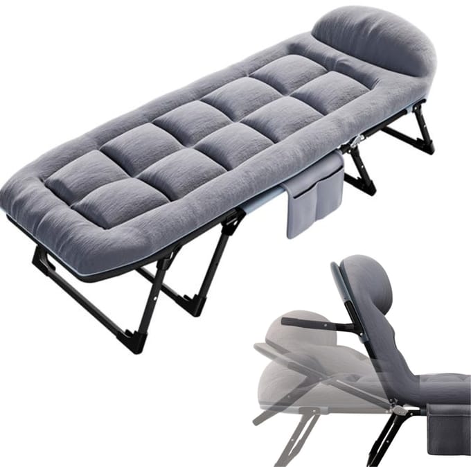 Veldbedden 1 Persoon - Veldbed - Veldbedden 1 Persoon met Matras -Grijs