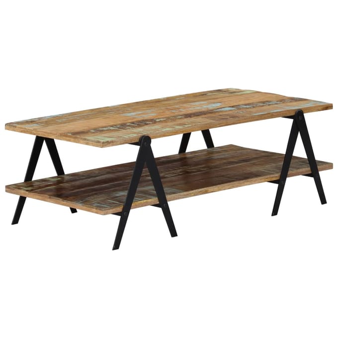 vidaXL - Salontafel - 115x60x40 - cm - massief - gerecycled - hout