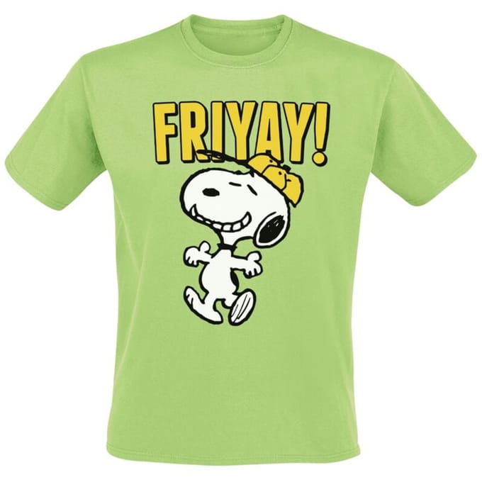 Peanuts T-shirt - Snoopy - Friyay - S tot XXL - groen