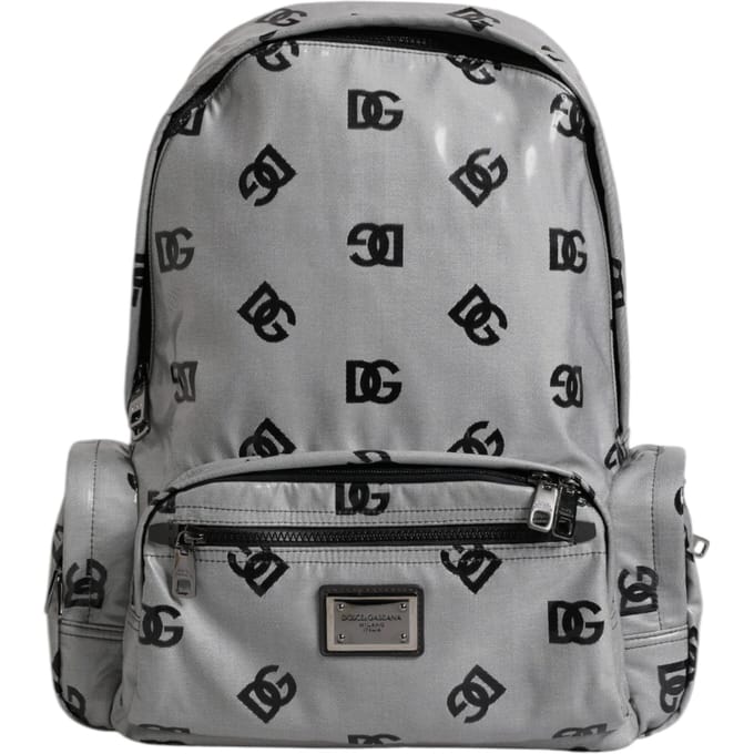 Polyester Grijs Zwart DG Logo Plaquette Rugzak Tas