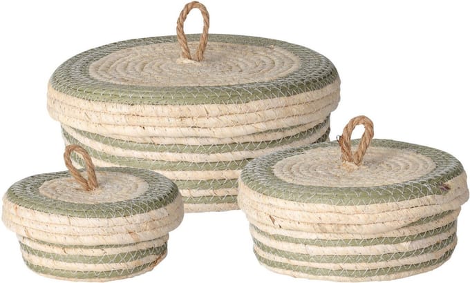 Opbergdozen met deksel, 3 stuks