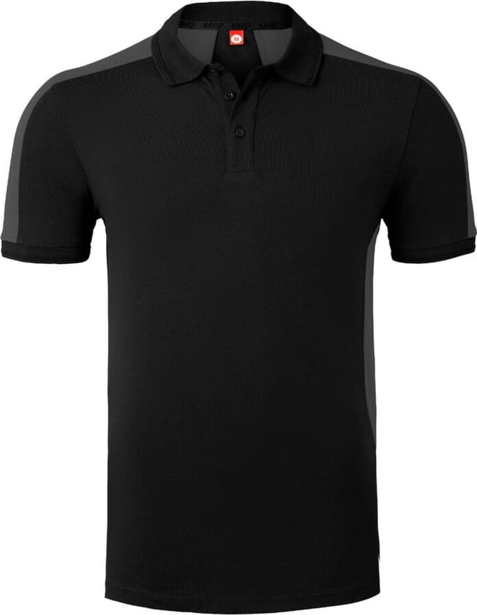 HAVEP Polo Bicolor 10074 - Zwart/Charcoal - 3XL