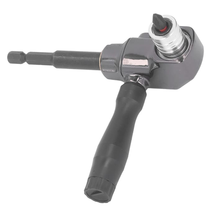 Rechthoekige Schroevendraaier Adapter Aluminiumlegering 90 Graden Schroevendraaier Hulpstuk met ABS Handvat voor gray