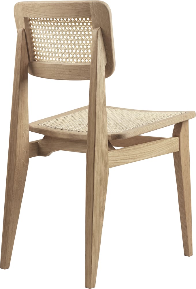 Gubi C-Dining binnenstoel - eiken geolied - Frans rotan