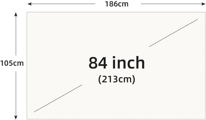 Projectiescherm - Wit raster - Films kijken - Anti-licht functie - 84 inch - Wit