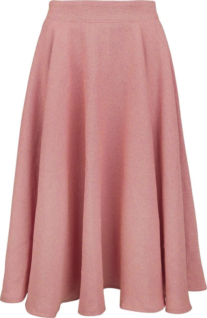 Banned Retro Cary Texture Skirt Midirok lichtroze M Polyester -