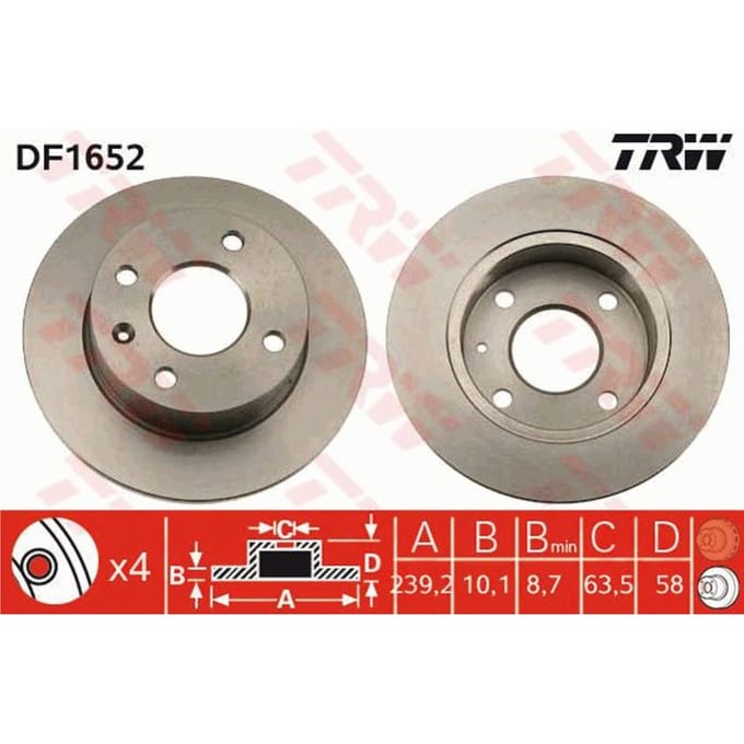 Remschijf TRW DF1652