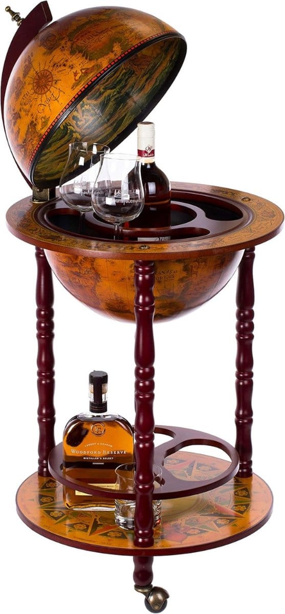 White-Label® Globebar - Wereldbol bar - Whiskey Set - Bijzettafel - Authentiek