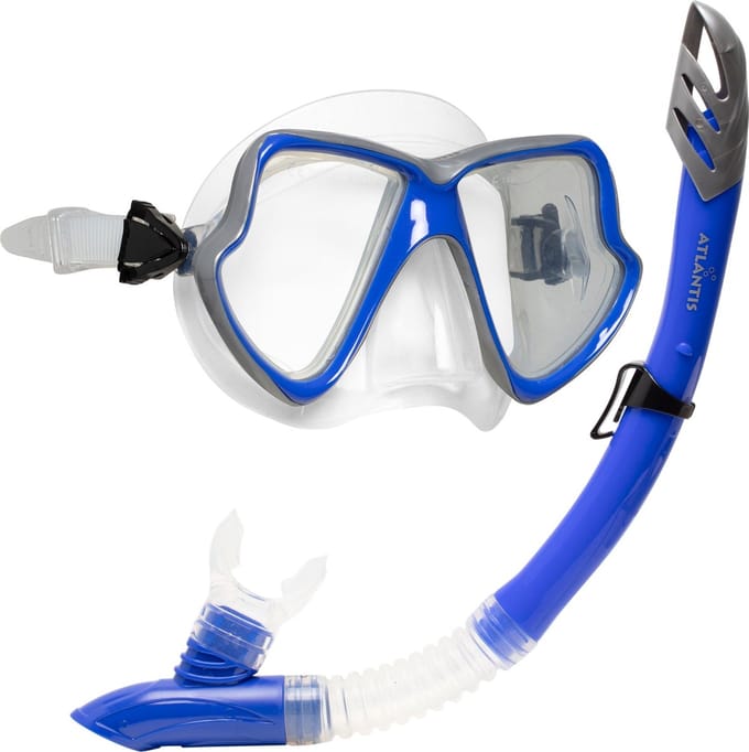 Atlantis Java Combo - Snorkelset - Duikbril - Snorkel - Volwassenen - Blauw/Zilver