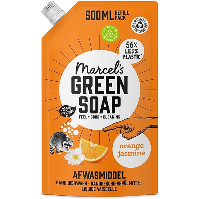 Marcel's Green Soap Afwasmiddel Sinaasappel & Jasmijn Refill
