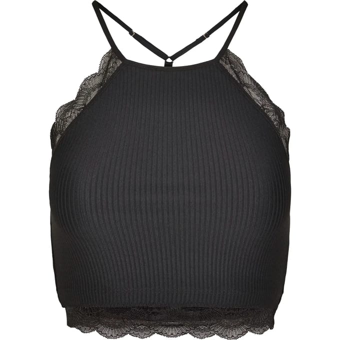 Urban Classics - Laces String Mouwloze top - XS - Zwart