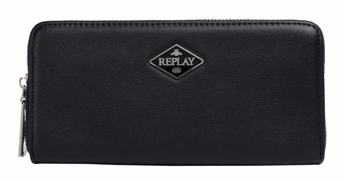 REPLAY portemonnee Zip Around Wallet Black zwart