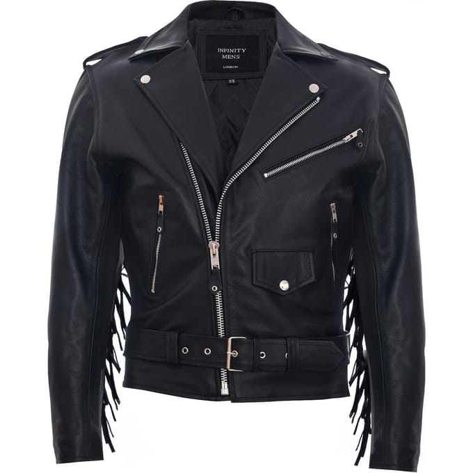 Fringe Hide Leather Brando kwastjes motorfiets bikerjack