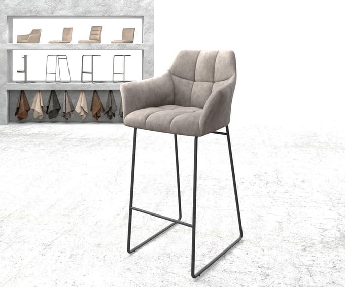 Barstoel Yulo-Flex slipframe metaal vintage taupe