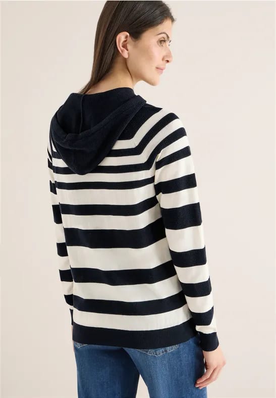 Gestreepte hoodie met structuur