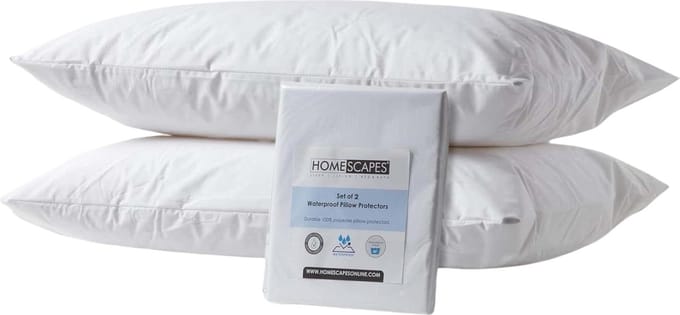 Homescapes set van 2 waterdichte kussenbeschermers – polyester & TPU coating – met ritssluiting – 50x75 cm – OEKO-TEX® – ademend & hypoallergeen