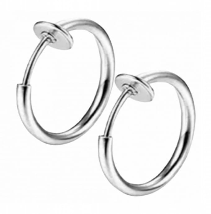 Fake Oorringen zilverkleurig 14 mm