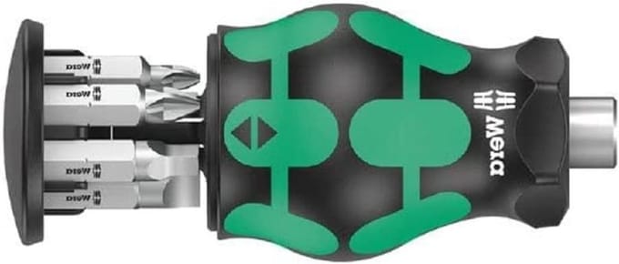 Schroevendraaier Stubby - Bitshouder Schroevendraaier - Kleine Ruimtes Boren - Extra Korte Versie - 11.7 cm - Groen