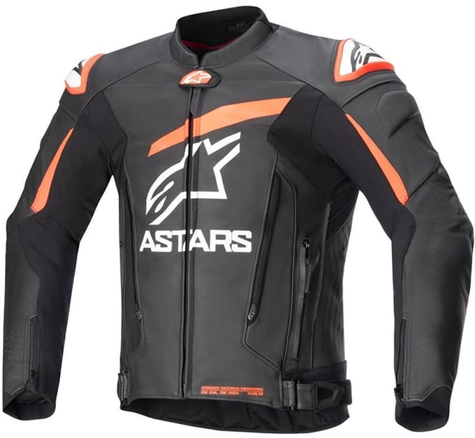 Alpinestars GP Plus V4 Leren Jas Zwart Rood Fluo Wit - Jas
