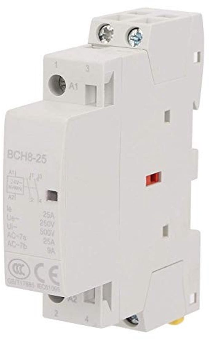 Dailygoody - AC Switch - 2 Polige Schakelaar - Laaggeluid - Rail - 25A - Energiezuinig - Bescherming - 24V