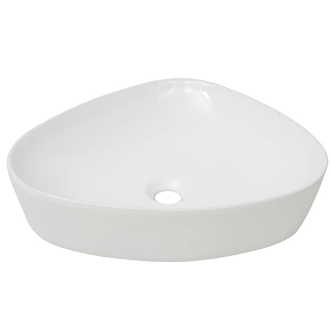 vidaXL - Wastafel - driehoekig - wit - 50,5x41x12 - cm - keramiek