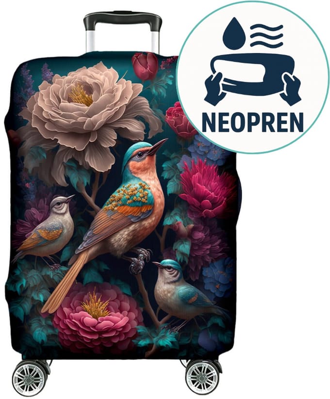 FEROCITY - Kofferhoes L (27"-31") Flexibel - Gemakkelijk schoon te maken - Polyester - Fantasy Birds