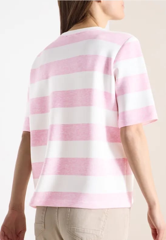 Sweater met korte mouwen en strepen