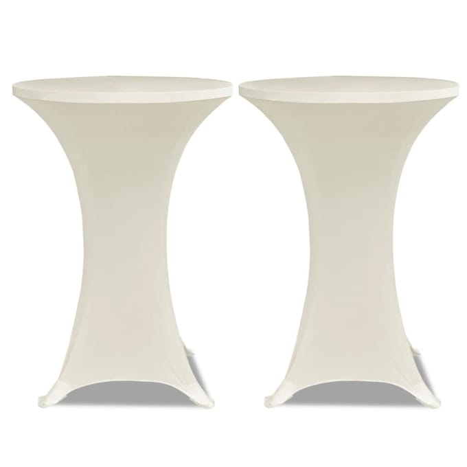 vidaXL - Statafelhoes - Stretch - Ø60cm - Crème - (2 - stuks)