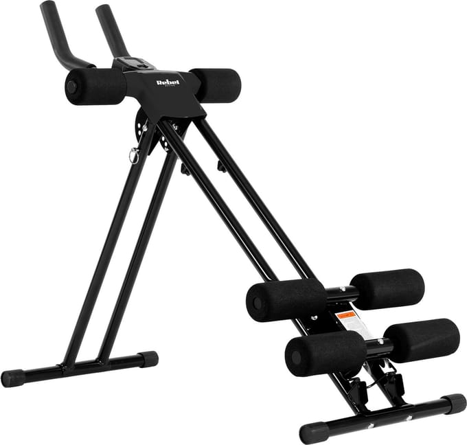 Buikspiertrainer – Buikspier Apparaat & Buikspierbank – 5 Niveaus met Trainingscomputer – Tot 120 kg – Zwart