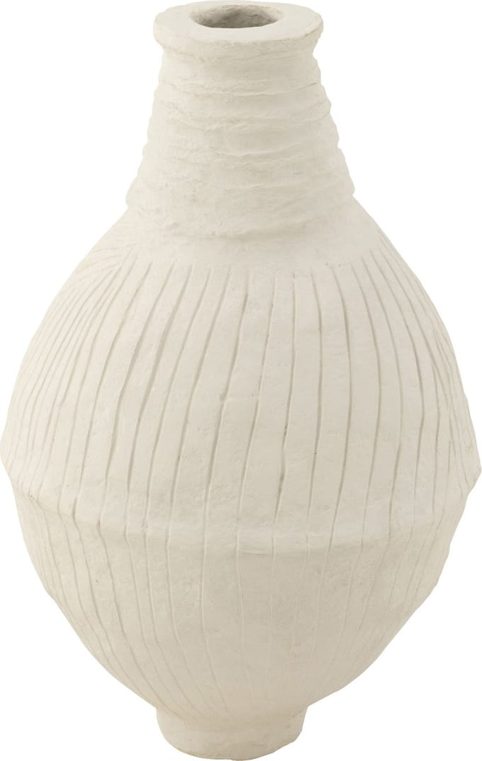 J-Line vaas Laxmi - papier maché - wit - 85 cm hoog