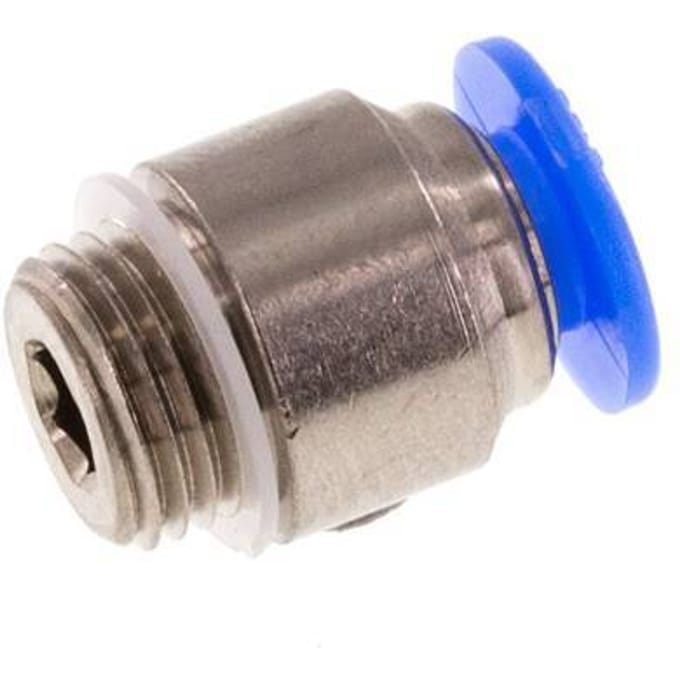 4mm x M 8 x 0.75 Messing/POM Insteekfitting buitendraad Binnenzeskant Compact Ontwerp NBR [5 Stuks]