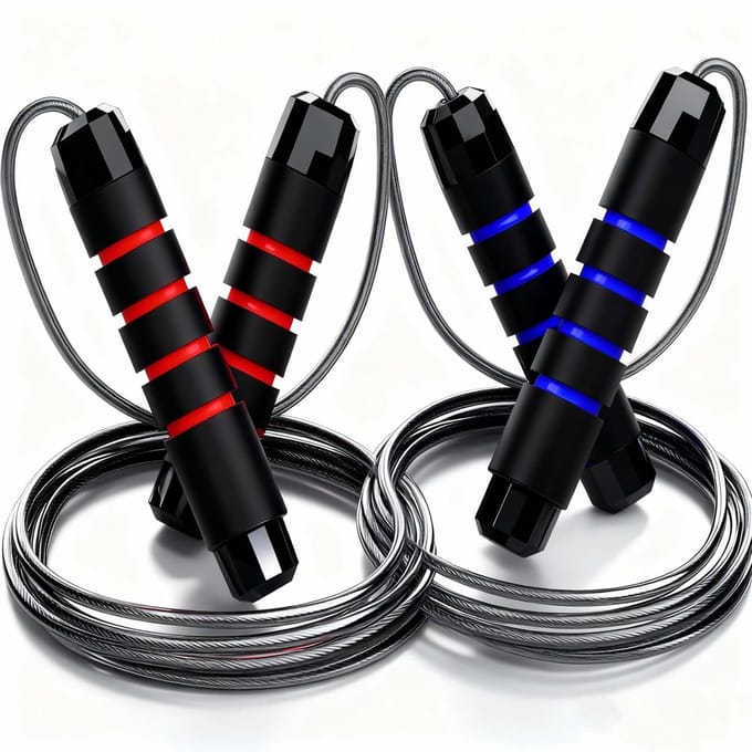 Unyqoos® Verstelbaar springtouw set met antislip handgrepen voor optimale training