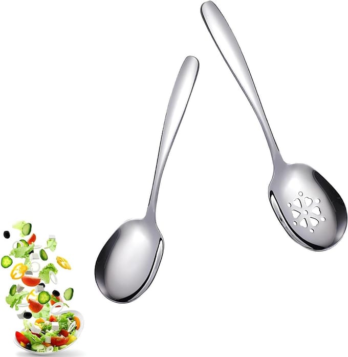 Set van 2 RVS Serving Lepels, Ideaal voor Familiediners, Feestjes en Picknicks, 25 cm