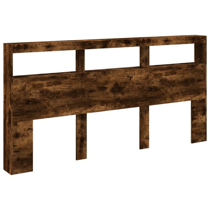vidaXL - Hoofdbordkast - met - LED-verlichting - 200x17x102 - cm - gerookt - eiken