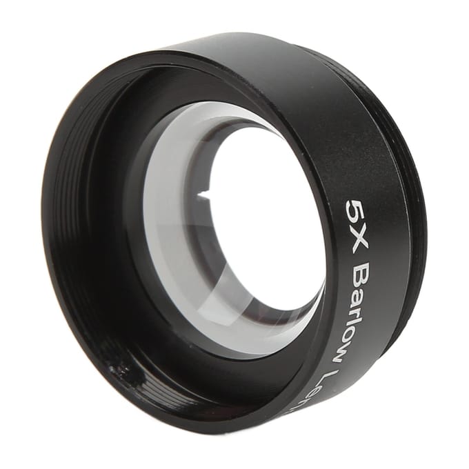 Lentille de Barlow 5X M28.6, interface filetée, objectif auxiliaire pour microscope stéréo