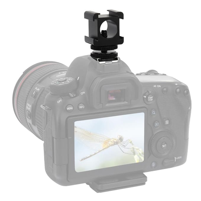 Metalen Camera Tri Hot Shoe Mount Adapter voor Microfoon LED Videolamp Monitor white