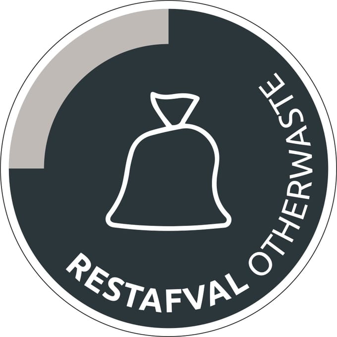 Restafval sticker - tweetalig 100 mm