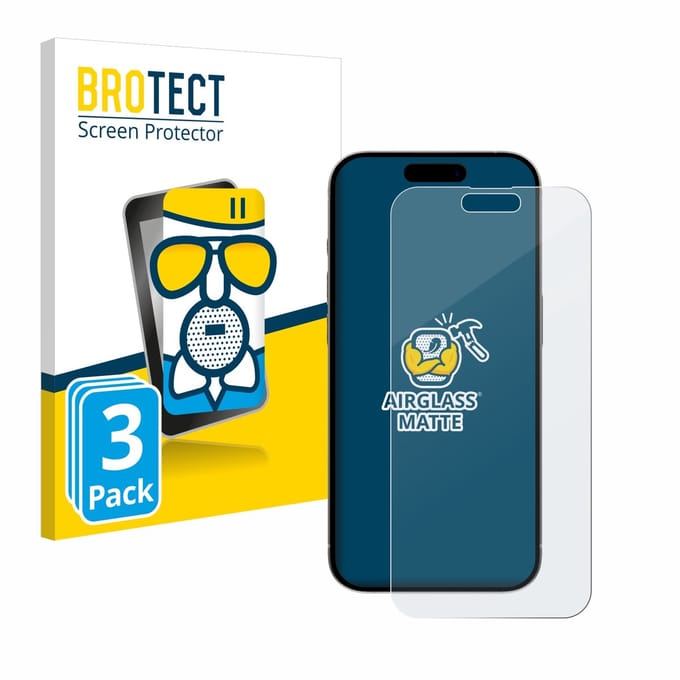BROTECT - Screenprotector voor Apple iPhone 15 Plus - Folie Beschermfolie Beschermglas matte 3 Stuks