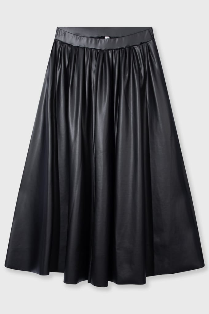 10DAYS Leatherlook Pleated Skirt Black Maat: L | Maxi Rokken Outlet | Dames | Zwart