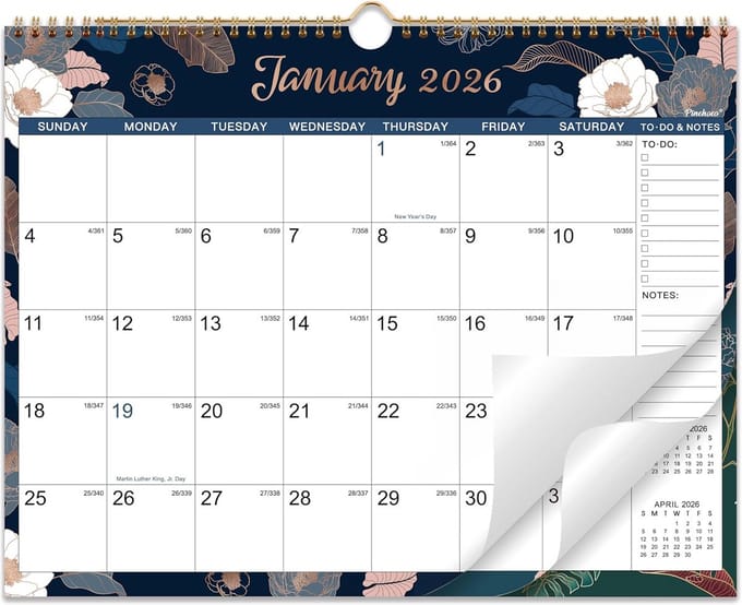 Wandkalender 2024 - Strak Blauw en Wit Lijnontwerp